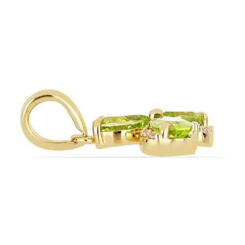 925 STERLING SILVER GOLD PLATED NATURAL PERIDOT GEMSTONE PENDANT 